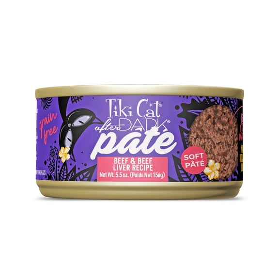 Tiki Cat After Dark Soft Pate Wet Cat Food, Beef & Beef Liver Recipe, 5.5 oz. Can