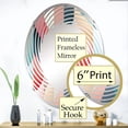 thumbnail image 3 of Designart "Elegant Subdued Tones" Striped Spiral Round Wall Mirror - Oval Printed Decorative Mirror - Multiple Color Options, 3 of 5