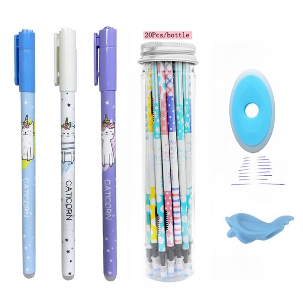 Juego de recambios de bolígrafos de Gel borrables para niña, varillas mágicas lavables de 0,5mm, regalo de papelería Kawaii para escuela y oficina, 25 unidades