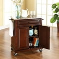 thumbnail image 6 of Bowery Hill Traditional Wood Kitchen Cart with Stainless Steel Top in Mahogany, 6 of 7