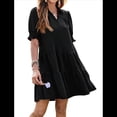 thumbnail image 3 of Vestido Plisado de Corta para Mujer, Color Negro, Talla M, 3 of 7