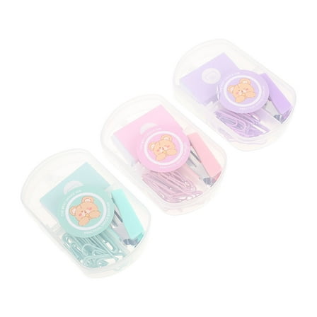 OUNONA  3 Sets Binder Clips Paper Stapler Combination Practical Student