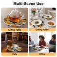 thumbnail image 2 of Orange Geometric Round 13 Inch Placemats Set of 2, Modern Abstract Lines Textured HeatResistant Non Slip Place Mats for Dining Table, Wipeable Braided Kitchen Table Mats for Housewarming, 2 of 9