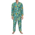 thumbnail image 3 of Naloa Trucks And Excavators Men’s Pajamas Set - Long Sleeve Button Down Sleep Shirt and Pajama Bottoms Sleepwear Set-, 3 of 7