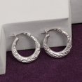 thumbnail image 4 of LeCalla 925 Sterling Silver Diamond-Cut SMALL Round Hoop Earrings Hypoallergenic Jewelry Gifts for Women and Teen 20MM, 4 of 8