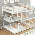 thumbnail image 3 of Euroco Solid Metal Bed, Full XL over Twin XL over Queen Size Triple Bunk Bed for Kids Teens Room, Three Beds for Both Kids and Adults, White, 3 of 13