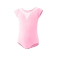 thumbnail image 4 of Girls' Solid Color Short Sleeved Round Neck Dance Practice Uniform Children's Jumpsuit in Medium and Large, 4 of 6