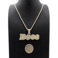 thumbnail image 3 of iJewelry2 Urban BOSS Script Pendant with Crystals Encrusted Gold-tone Rope Chain Necklace, 3 of 3