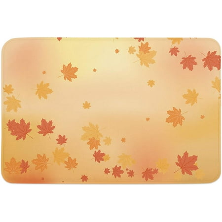 

Thanksgiving Design Memory Foam Soft Door Mat Indoor Doormatches Absorbent Floor Mat Anti-Skid Welcome Mat for Front Door High Traffic Areas Autumn Fallen Leaves Classic Texture 24x16 Inch