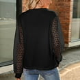 thumbnail image 3 of BLVB Women's Fall Knitted Tops Round Neck Long Sleeve Hollow out Trendy Blouse Casual Loose Ladies Going out Shirts, 3 of 5