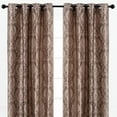 thumbnail image 3 of Chanasya Damask Pattern Luxury Brown Curtains - 63 Inch Panels with Grommets - for Living Room Windows Bedroom Kitchen Dining - Elegant Jacquard Vintage Classy Design - Room Darkening 2 Panel Set, 3 of 6