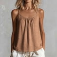 thumbnail image 7 of CYMMPU Women's V-Neck Cap Sleeve Top, Slub Cotton T-Shirt with Relaxed Fit, Casual Summer & Layering Blouse Khaki XXL, 7 of 7