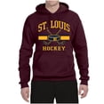 thumbnail image 2 of Wild Bobby City of St. Louis Hockey Fantasy Fan Sports Unisex Hoodie Sweatshirt, Maroon, Large, 2 of 5