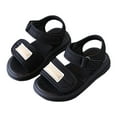 thumbnail image 7 of Zanarzt Summer Sandals Unisex Kids Summer Sandals Comfort Anti Slip Open Toe Adjustable Walking Beach Shoes Black,US 12, 7 of 7