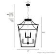 thumbnail image 5 of Hunter - Laurel Ridge 8-light Natural Black Iron, Large Pendant Light, Dimmable, Formal Style, Lantern Shaped, for Bedrooms, Dining, Living Rooms - 19771, 5 of 6