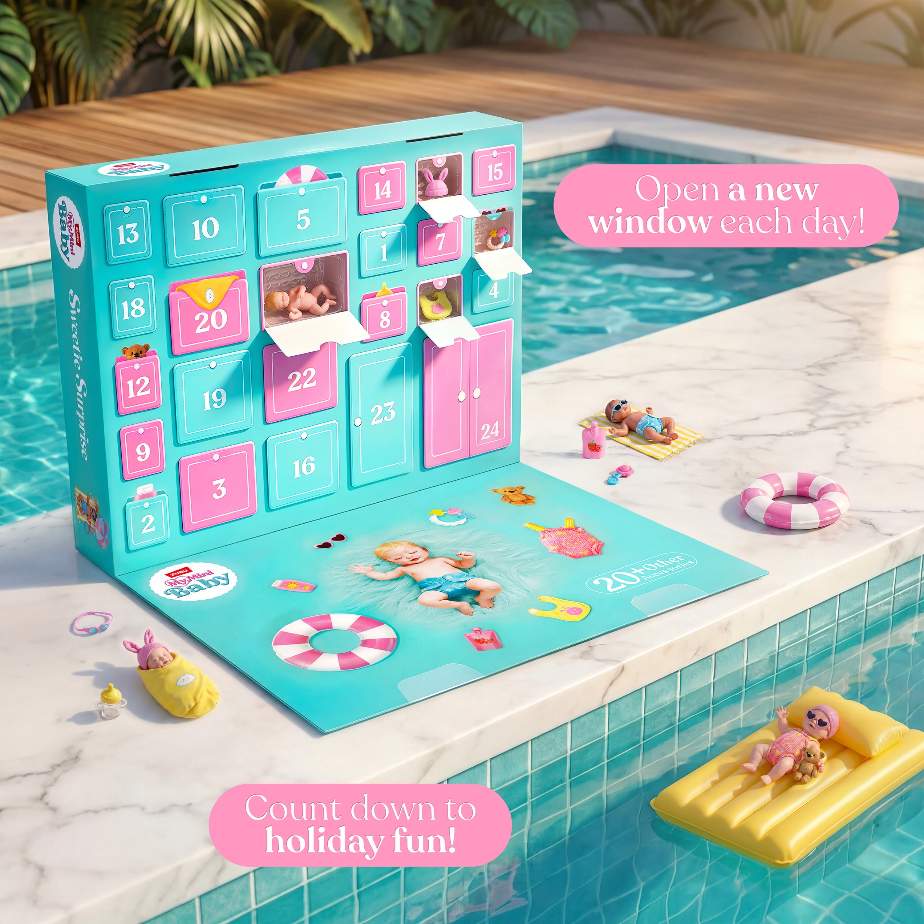 My Mini Baby Advent Calendar by ZURU - 2 Exclusive Dolls & 20+ Collectible Accessories. A Festive Miniatures Countdown Set for Girls & Doll Collectors