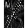 thumbnail image 4 of Manyakai Kids Girls Shiny Metallic Jackets Boys Long Sleeve Motorcycle Coats Outerwear Hip Hop Jazz Black 14, 4 of 8