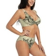 thumbnail image 2 of Kdxio Vintage Floral Print Women's 2 Piece High Waisted Wrap Spaghetti Strap Summer Swimsuit Bikini Set-Small, 2 of 7