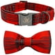 thumbnail image 1 of Collar para perro, elegante tartán navideño con forma de cola pequeña y lazo, talla XS, 1 of 7