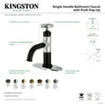 thumbnail image 4 of Kingston Brass KSD2826CG Fuller One-Handle Single-Hole Bathroom Faucet with Deck Plate and Push Pop-Up Drain, Matte Black/Polished Nickel, 4 of 4