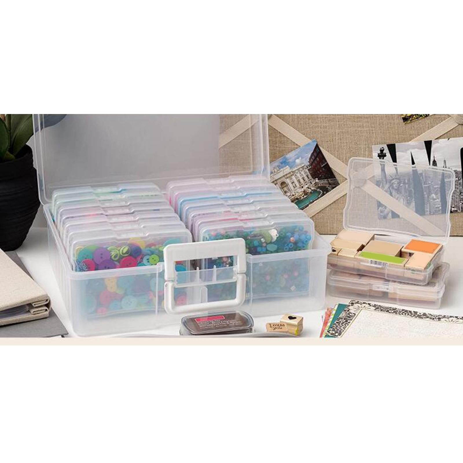 S SERENABLE Mixed Colorful Empty Storage Lattice for Photo,Photos, Cards, Scrapbook Small Items and , White