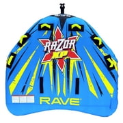 RAVE Sports Razor XP Gonflable 3 Personnes Bateau Remorquable Lac Eau Radeau, Bleu