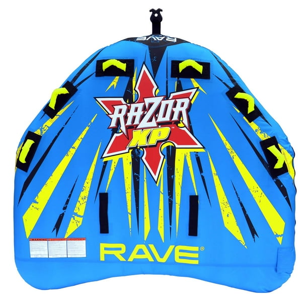 RAVE Sports Rasoir XP Gonflable 3 Personne Remorque Bateau Radeau d'Eau de Lac, Bleu