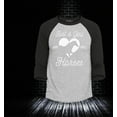 thumbnail image 2 of Shop4Ever Men's Just A Girl Who Loves Horses Raglan Baseball Shirt Medium Heather Grey/Black, 2 of 4