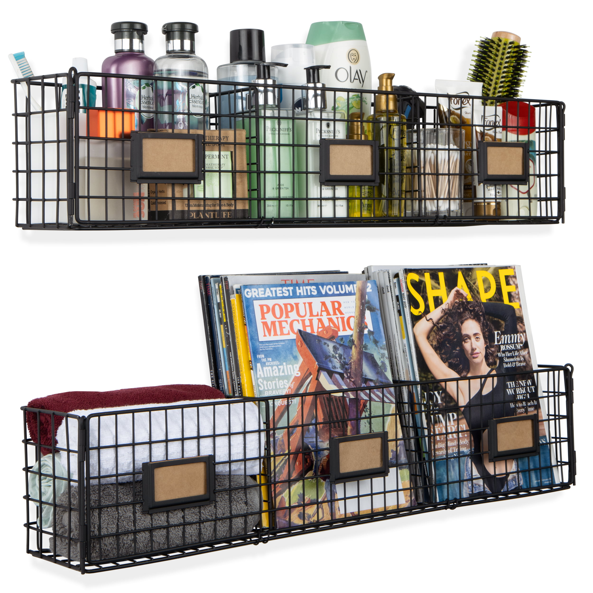 RIVISTA Wire Basket for Office Decor, Wall Mount Magazine holder