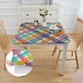 thumbnail image 2 of HAOXIT Rectangle Fabric Tablecloth, Spring Sweet , Wrinkle Free and Stain Resistant Table Cloth, Pastel Diagonal Checkered 36*36, 2 of 8