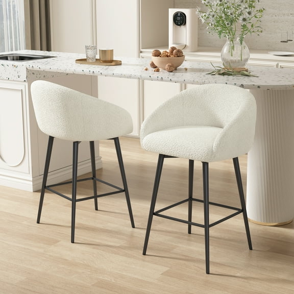360° Swivel Bar Stools Set of 2, 37.4" Swivel Bar Height Bar Stools with Back and Arms, velvet Kitchen Barstools Bar Height for Kitchen Island