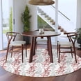 thumbnail image 3 of Red Grey Botanical Round Area Rug 8Ft Washable Large Circle Rugs for Living Room Dorm, Spring Floral Summer Farmhouse Non-Slip Carpet Floor Mats Indoor Outdoor Carpet Runner Aesthetic Home Decor, 3 of 8
