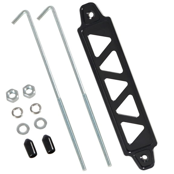 YIUIY Battery Hold Down Bracket, Aluminum Alloy Battery Tie Down Bracket with Stainless Steel J bolts(Red,10 inch bolts)