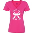thumbnail image 3 of Inktastic Living Life On The Lake Women's V-Neck T-Shirt, 3 of 5
