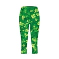 thumbnail image 5 of QATAINLAV Capri Leggings for Women St Patricks Day Cute Shamrock Graphic Print Yoga Pants Casual High Waisted 7/8 Length Tights Green XXXL, 5 of 6