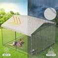 thumbnail image 5 of EuKer 10x10 ft Large Outdoor Dog Kennel with Waterproof Cover and Feeding Door for Medium/Large Dogs, Silver, 5 of 8