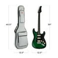 thumbnail image 3 of Best Choice Products Beginner HSS Electric Guitar Kit w/ Headphone Amp, Gig-Bag, Headphones - Green Flametop/Black, 3 of 10