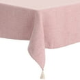 thumbnail image 4 of REGALWOVEN Square Tablecloth with Fringe for Indoor and Outdoor, Pink 47' x 47', 4 of 5