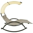thumbnail image 2 of vidaXL Double Sun Lounger with Canopy Textilene Taupe and Cream, 2 of 5