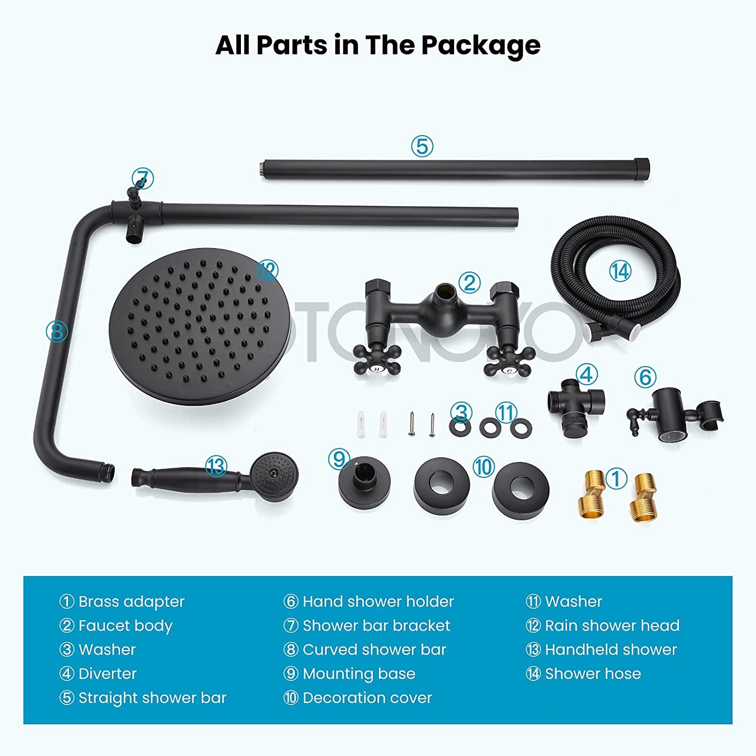 AKLFGN Double Handle 3-Spray Tub and Shower Faucet Shower Combo 10 in. Rain Shower Head 2.5 GPM in. Matte Black Valve Included AKLFGN Double Handle 3-Spray Tub and Shower Faucet Shower Combo 10 in. Rain Shower Head 2.5 GPM in. Matte Black Valve Included