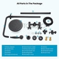 thumbnail image 7 of Matte Black Rain Shower System Set 2 Cross Knobs Mixing 8 Inch Rainfall Shower Head with Handheld Spray Bathroom Shower Faucet Wall Mounted, 7 of 7