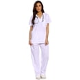 thumbnail image 1 of Ensembles de Sarraus pour Femmes à Six Poches Sarraus Médicaux (Col en V avec Pantalon Cargo), 1 of 3