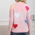 thumbnail image 6 of Qulqfy Cute Sweaters for Women Long Sleeve Pink Pullover Crew Neck Hearts Knitted Shirts Winter Sweaters for Women 2025 L, 6 of 6