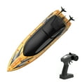 thumbnail image 2 of Remote Control Boat for Adults & Kids, 2.4GHz 30km/h Remote Control Speedboat for Pool and Lake, Electric Boat Toy with LED Lights (Transparent Yellow), 2 of 7