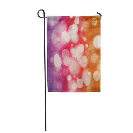 SIDONKU Brown Abstract White Bokeh on Grungy Purple Pink and Orange Colorful Aged Blur Garden Flag Decorative Flag House Banner 12x18 inch