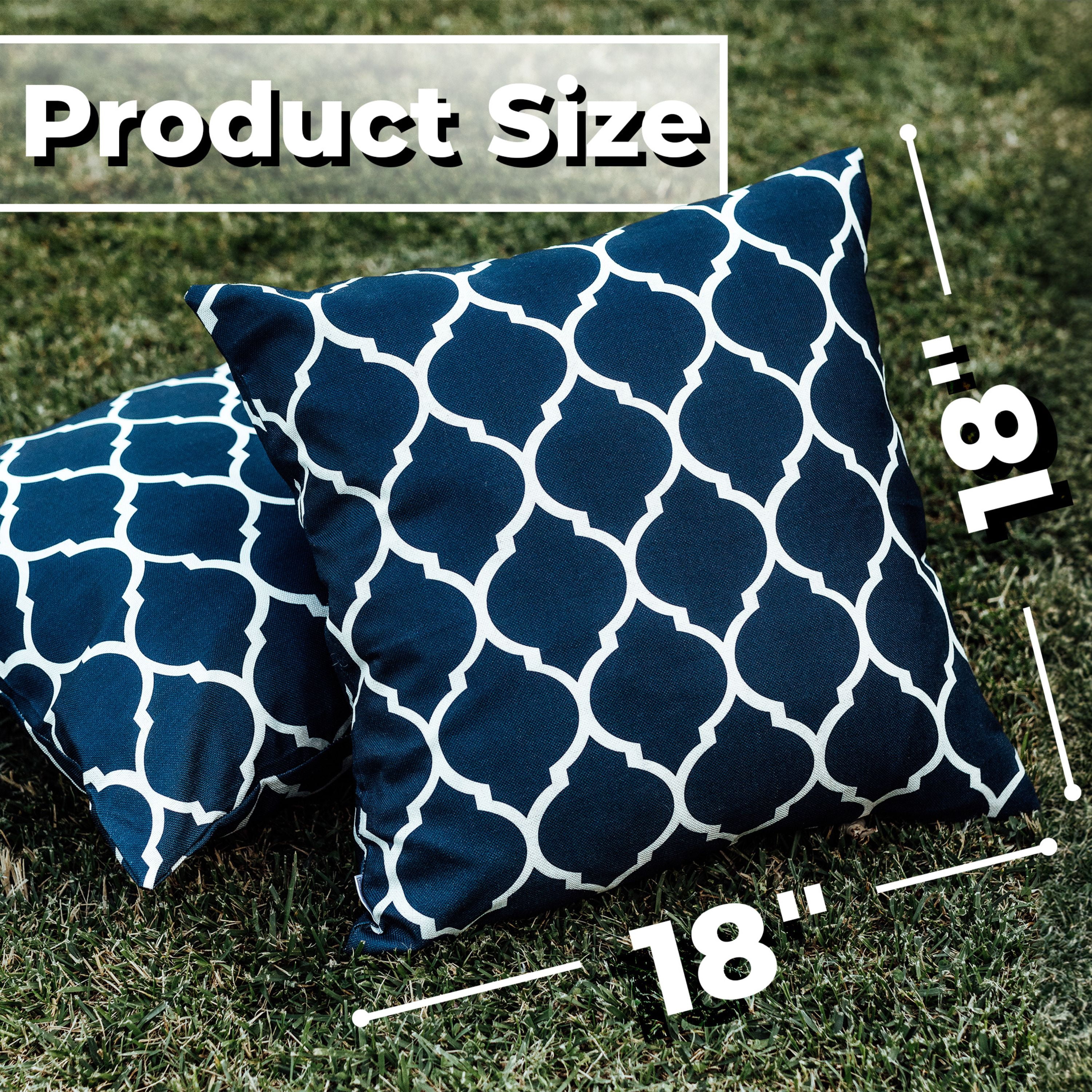 DecorX 18" x 18" Trellis Waterproof Cotton Decorative Pillow Covers (2 Count)