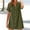 Army Green, variant on BLTIBY Womens Button Up Shirt Dress Summer V-Neck Solid Color Mini Dress Casual Short Sleeve Loose Tunic Dresses Army Green S