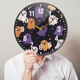 thumbnail image 6 of Yayeee Wall Clock Battery Operated 11.9" Silent Quartz Non-Ticking for Living Room Decor, Orange Halloween Ghosts, 6 of 8