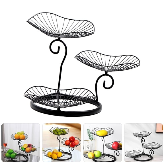 CHICHUMID Black Wire Fruit Holder for Kitchen Countertop Fruit and Vegetable Organization