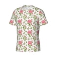 thumbnail image 3 of Yiaed Rose Flowers Print Mens Short Sleeve Tight Fit T-Shirt, Crewneck Casual Tee-Small, 3 of 5